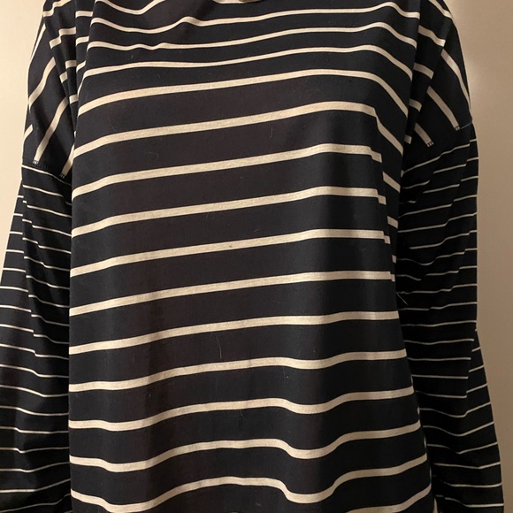 Navy white striped nautical themed top - Picture 3 of 6